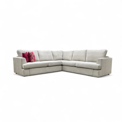 'Freya' Silver Freya Plain Weave Fabric 2 Corner 2 Sofa