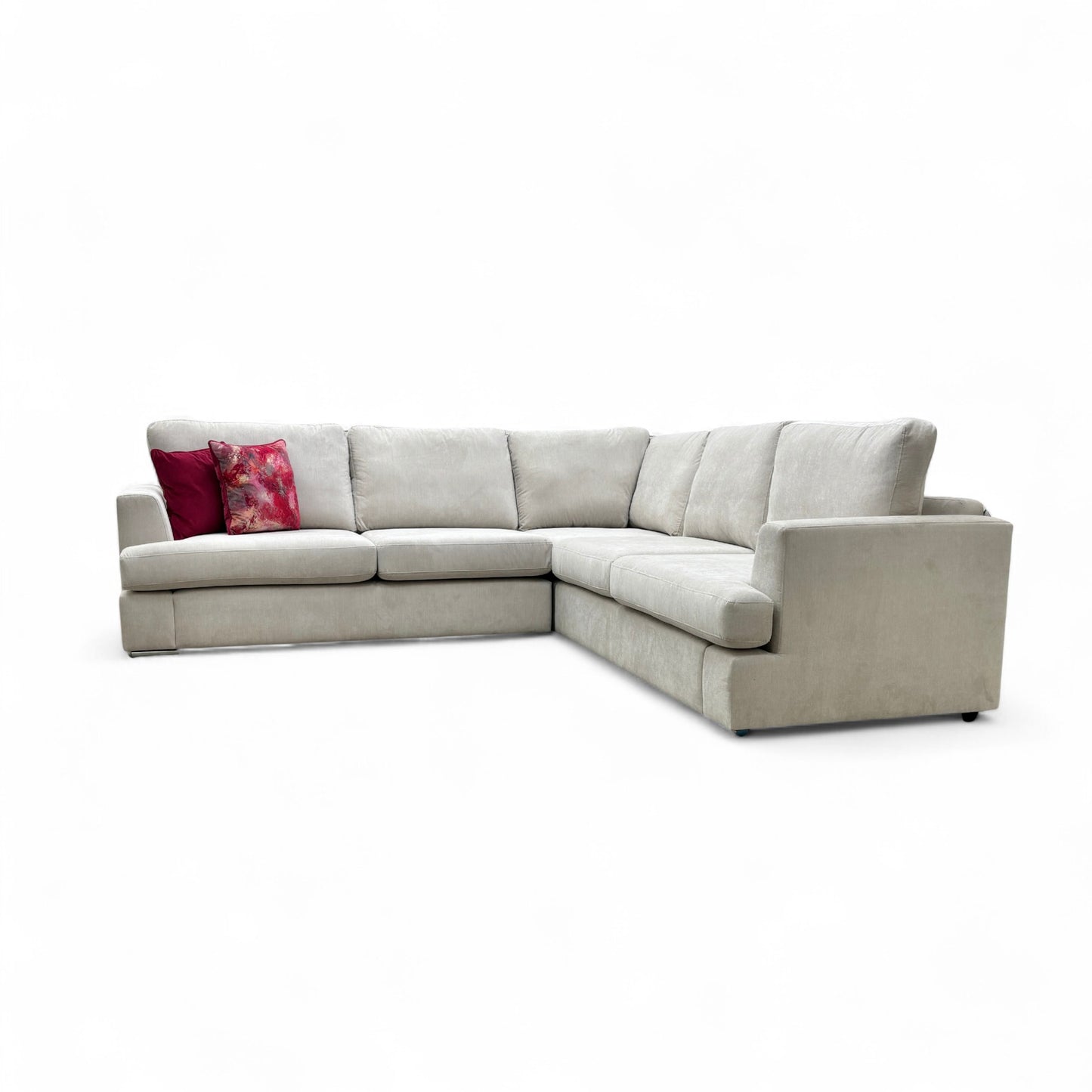 'Freya' Silver Freya Plain Weave Fabric 2 Corner 2 Sofa