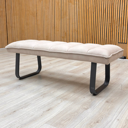 ‘Luno’ Taupe Faux Leather Low Bench