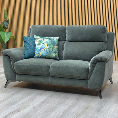 ‘Contempo’ Peacock Green Fabric 2 Seater Sofa