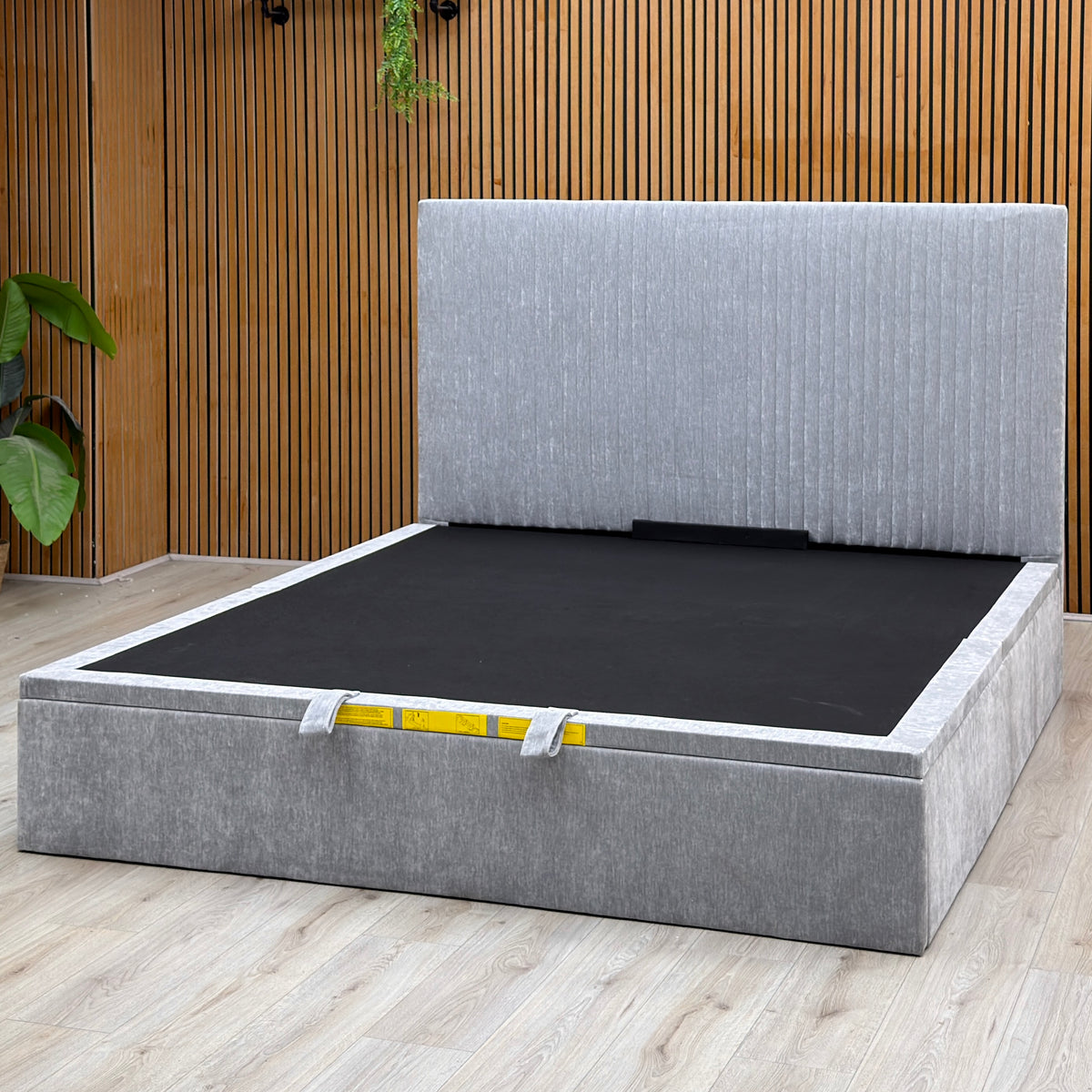Duo+ Collection ‘Veron’ Silver Fabric End Lift Ottoman Bed Frame - Super King