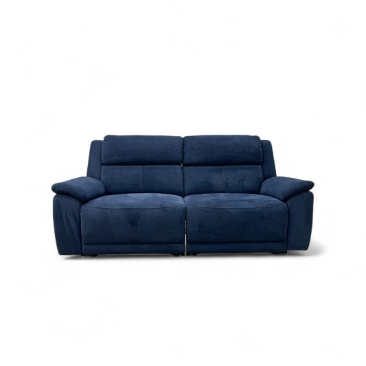 'Utah' Royal Navy Blue Velvet 3 Seater Power Recliner Sofa with Power Headrests and Power Lumbar