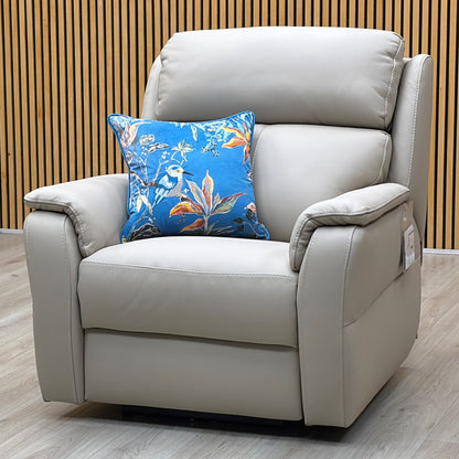 Nicoletti ‘Vito’ Torello Fango 352 Cream Leather Power Recliner Chair with Power Headrest and Power Lumbar