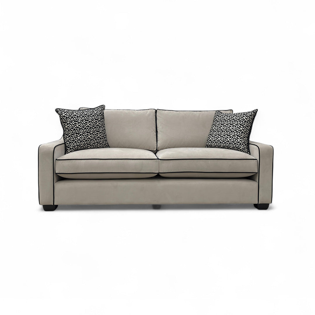 'Celine' Plush Platinum Eb Cp Velvet 3 Seater Sofa