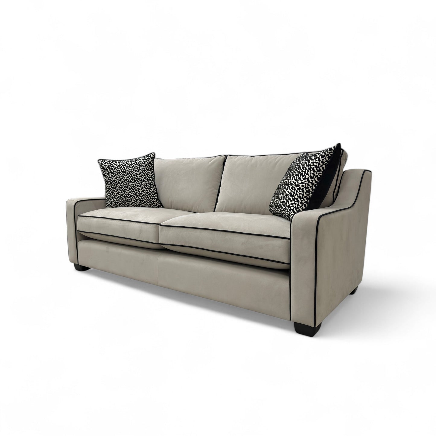 'Celine' Plush Platinum Eb Cp Velvet 3 Seater Sofa