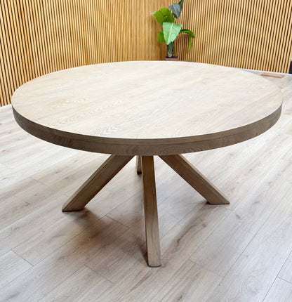 'Falun' Smoked Oak Solid Oak Round Dining Table