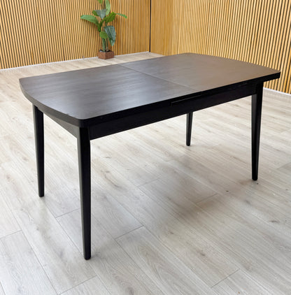 ‘Magda’ Black Solid Oak Large Extending Dining Table