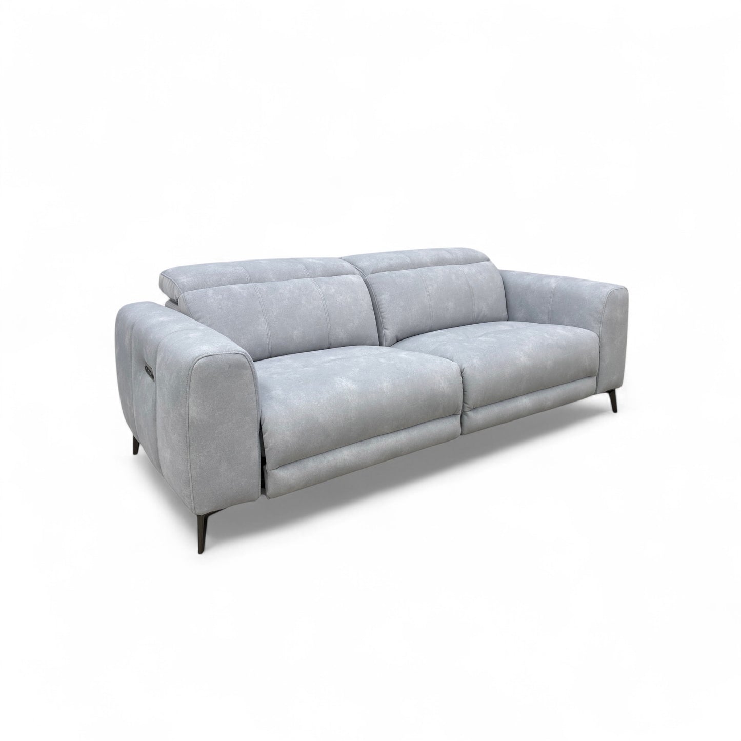 'Ezra' Dexter Smoke Velvet 3 Seater Power Recliner Sofa