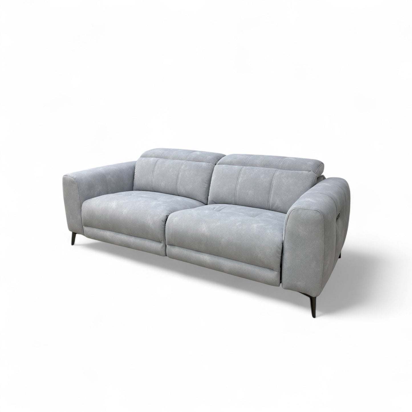 'Ezra' Dexter Smoke Velvet 3 Seater Power Recliner Sofa