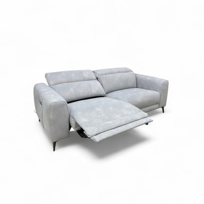'Ezra' Dexter Smoke Velvet 3 Seater Power Recliner Sofa