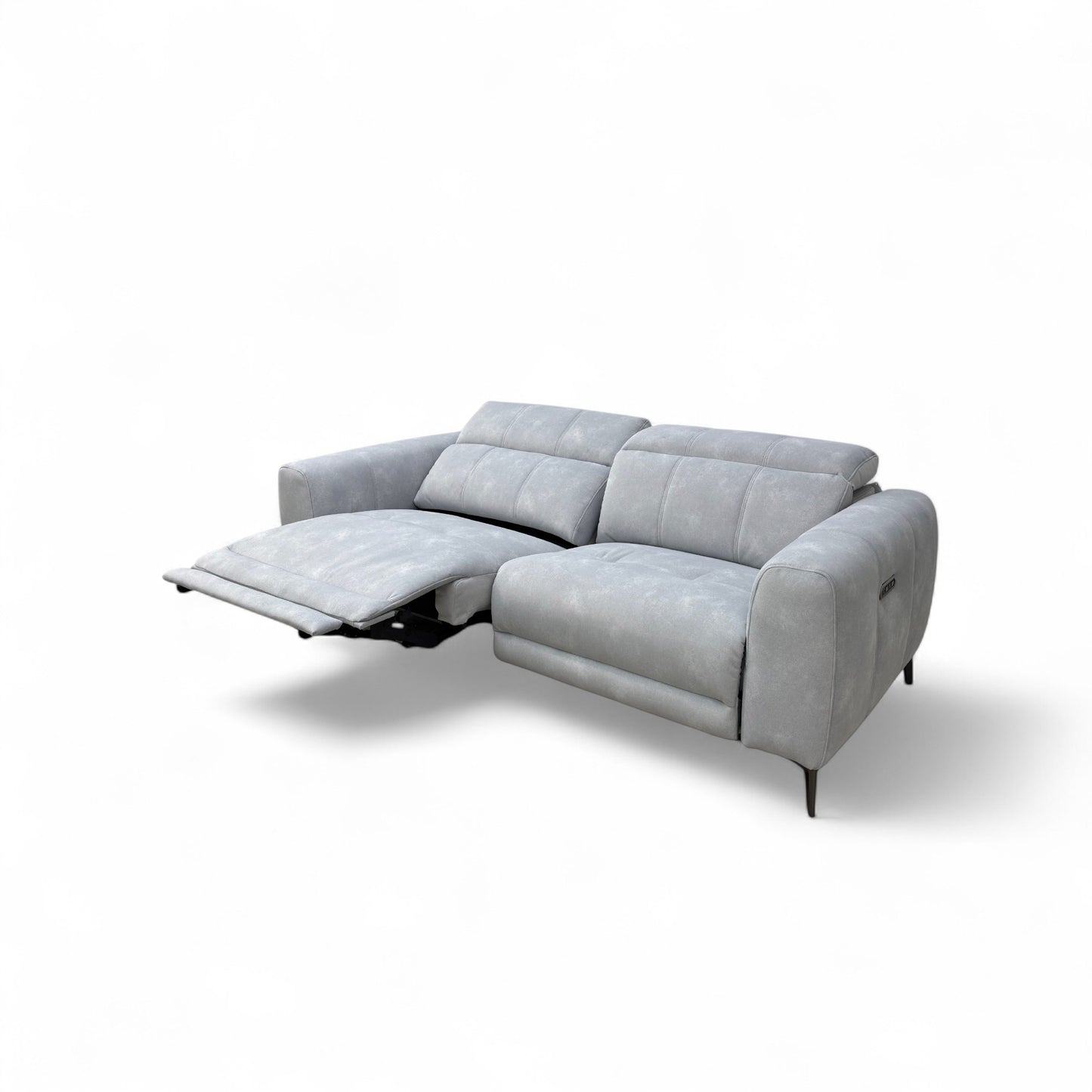 'Ezra' Dexter Smoke Velvet 3 Seater Power Recliner Sofa