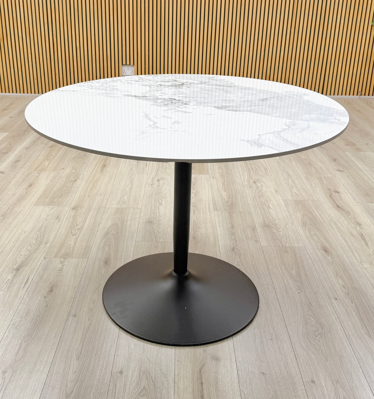 'Cody' White Ceramic Top Small Round Dining Table
