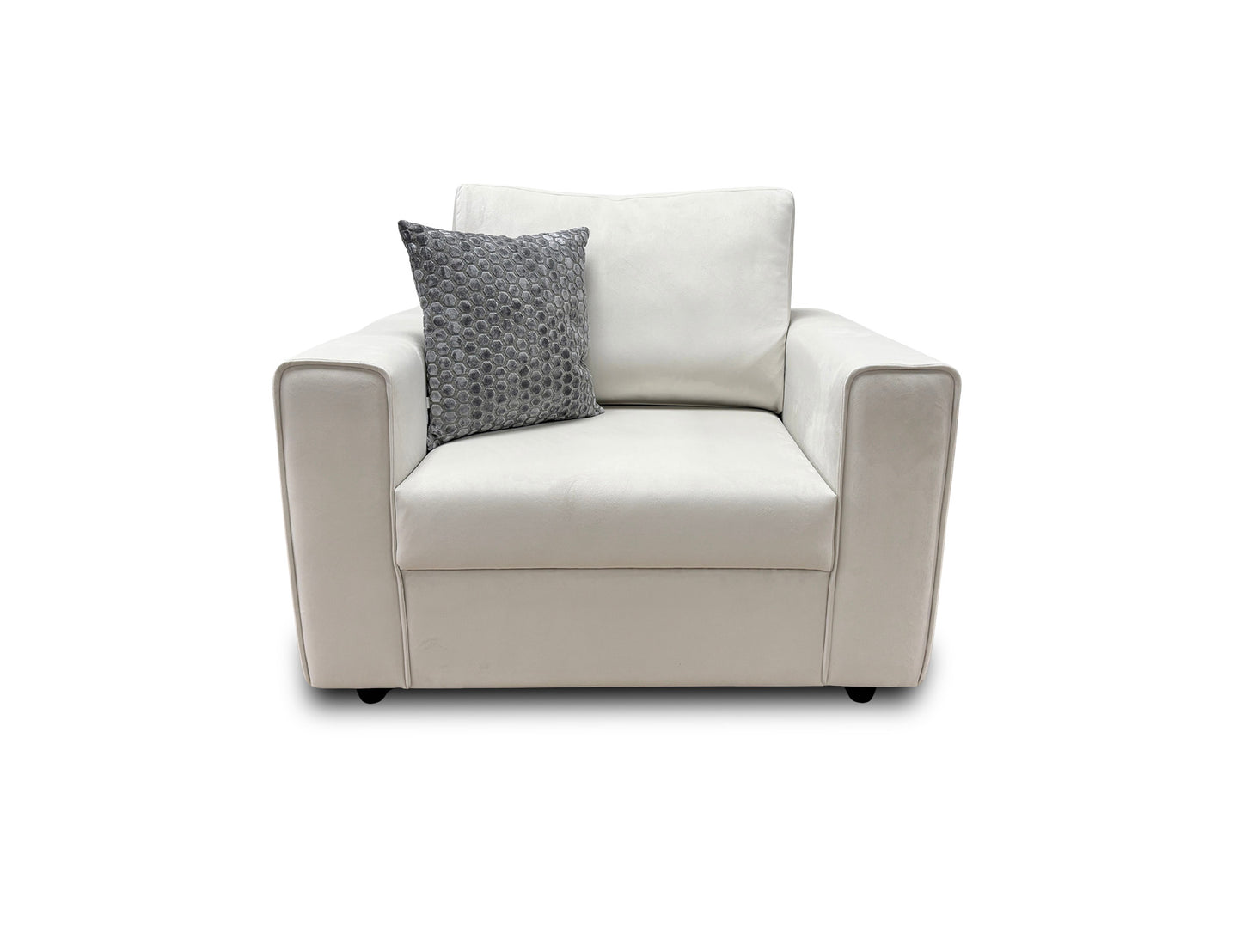 ‘Mia’ Malia Velvet Cream Cuddler Chair