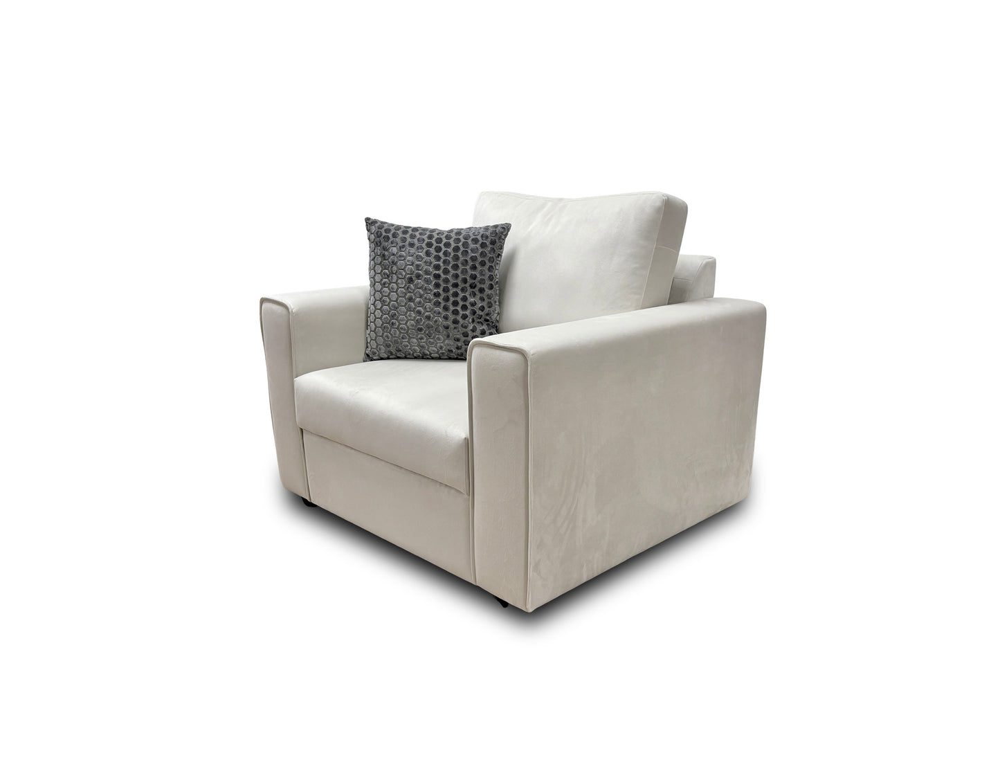 ‘Mia’ Malia Velvet Cream Cuddler Chair