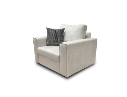 ‘Mia’ Malia Velvet Cream Cuddler Chair
