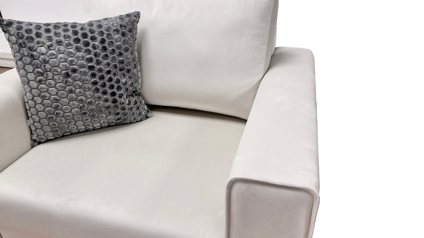 ‘Mia’ Malia Velvet Cream Cuddler Chair