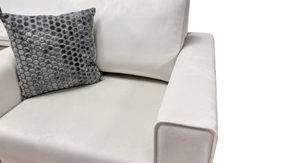 ‘Mia’ Malia Velvet Cream Cuddler Chair