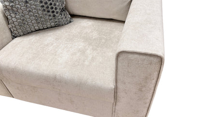 ‘Mia' Taupe Tight Weave Fabric Cuddler Chair