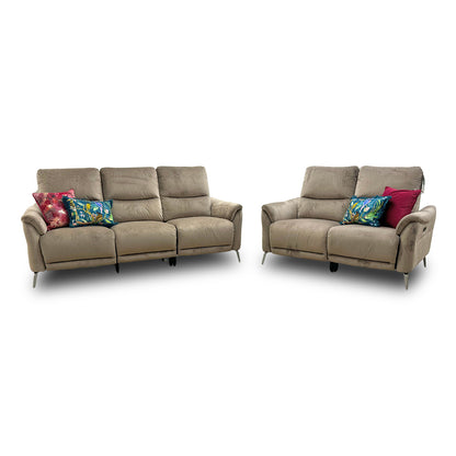 ‘Daytona’ Opulence Cedar Velvet Power Recliner 3 + 2 Seater Sofa Set