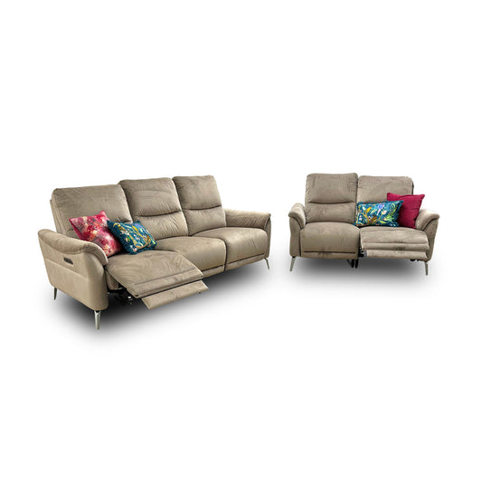 ‘Daytona’ Opulence Cedar Velvet Power Recliner 3 + 2 Seater Sofa Set