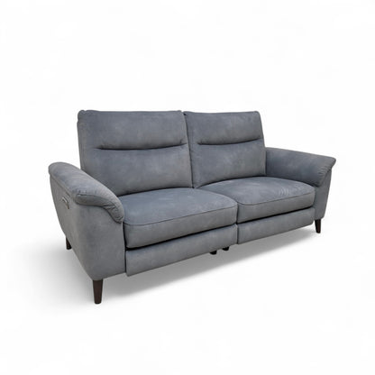 'Morgan' Shadow Dexter 3 Seater Velvet Power Recliner Sofa