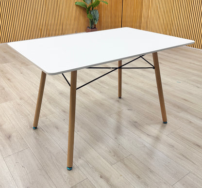 'Aaron' Veneer Wood Top Small Dining Table with Wooden Legs