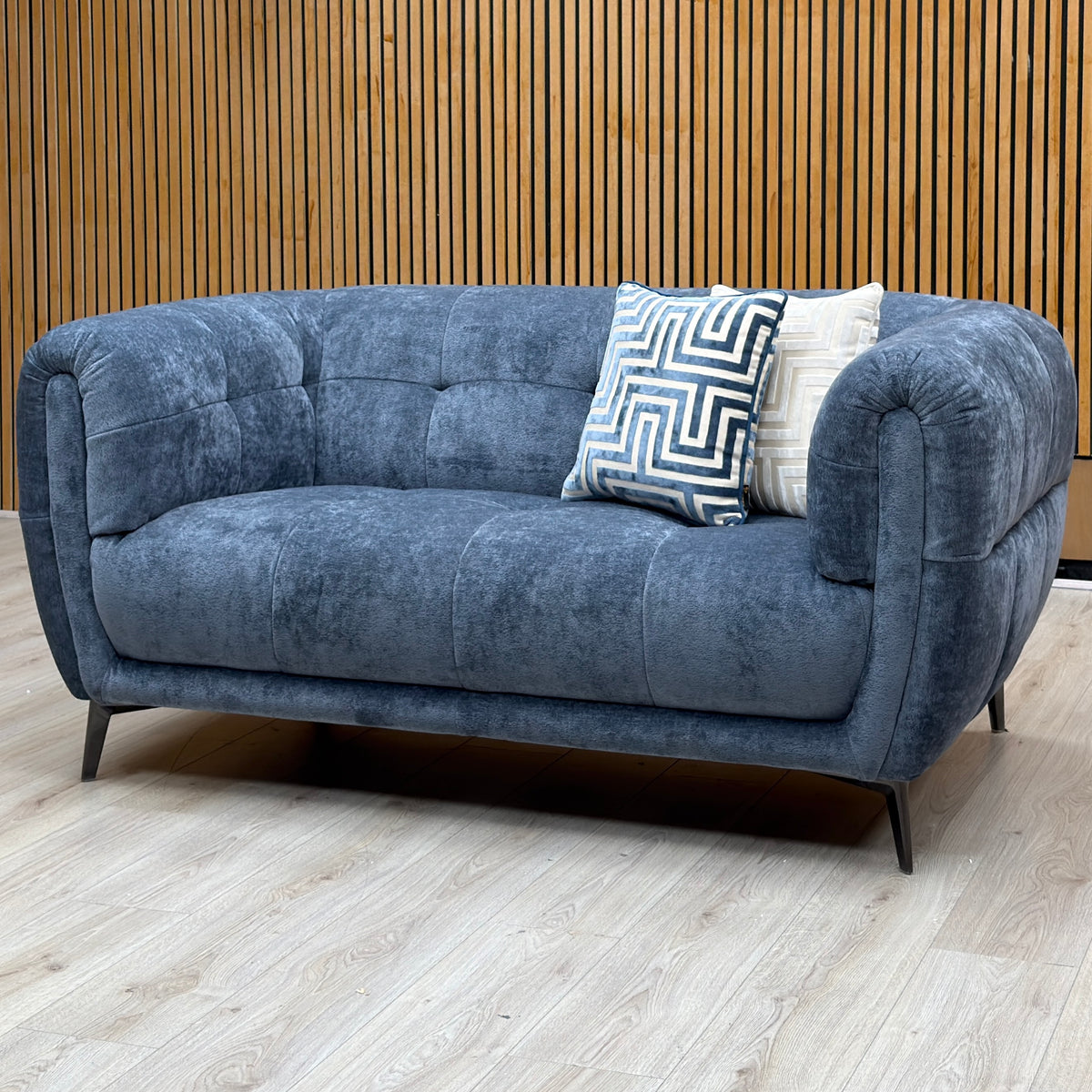 ‘Sienna’ Hudson Ocean Blue Fabric 2 + 2 Seater Sofa Set