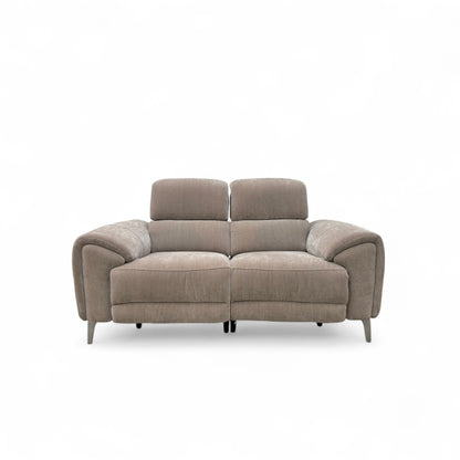'Vino' Nutmeg Fabric 2 Seater Power Recliner Sofa with Power Headrests and Heated Seats