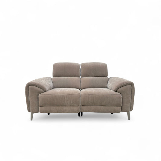 'Vino' Nutmeg Fabric 2 Seater Power Recliner Sofa with Power Headrests and Heated Seats