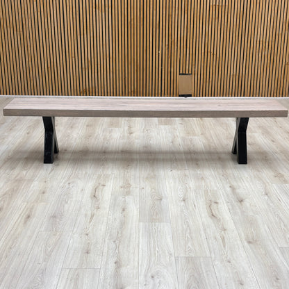 Bodahl 'Terra' 8 Vintage Grey Solid Oak 240cm Dining Bench