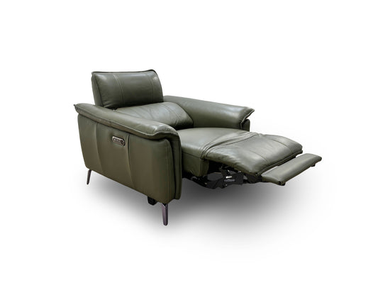 ‘Jude’ Montana Oslo Pine Cat 40/10 Leather Power Recliner Armchair with Telescopic Headrests