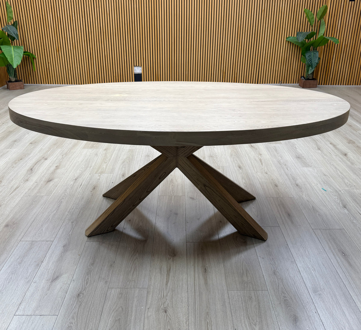 'Falun' Smoked Oak Solid Oak Small Oval Dining Table