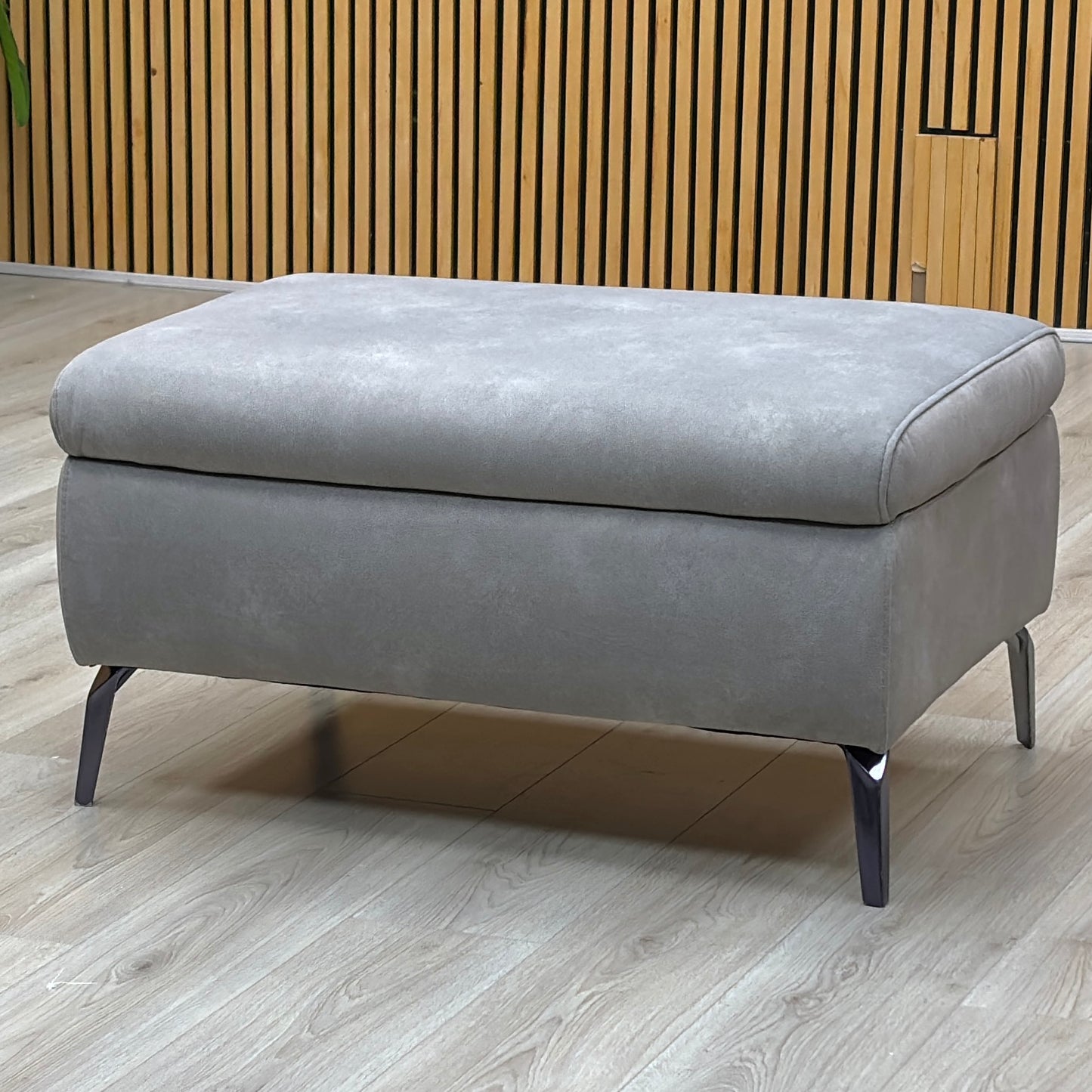 ‘Daytona’ Dexter Smoke Grey Fabric Standard Footstool