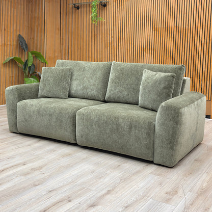 ‘Gemini’ Olive Green Fabric 2 Seater Power Glider Sofa