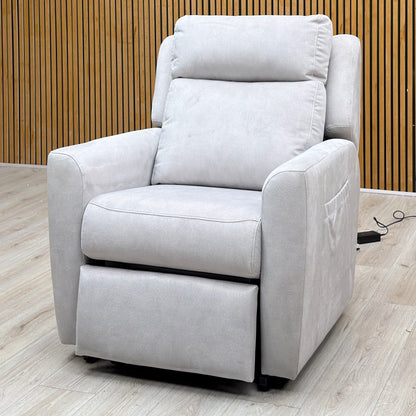 G Plan 'Wren' A123 Stingray Platinum Grey Velvet Fabric Lift and Rise Recliner Chair