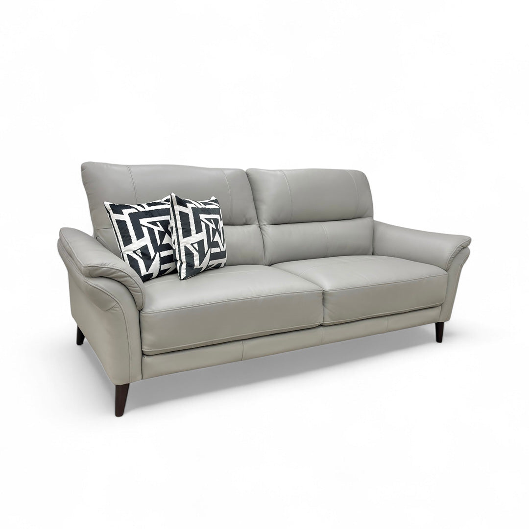 'Winner' Oslo Cat-40/27 Light Grey 3 Seater Leather Sofa
