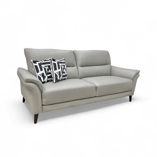 'Winner' Oslo Cat-40/27 Light Grey 3 Seater Leather Sofa