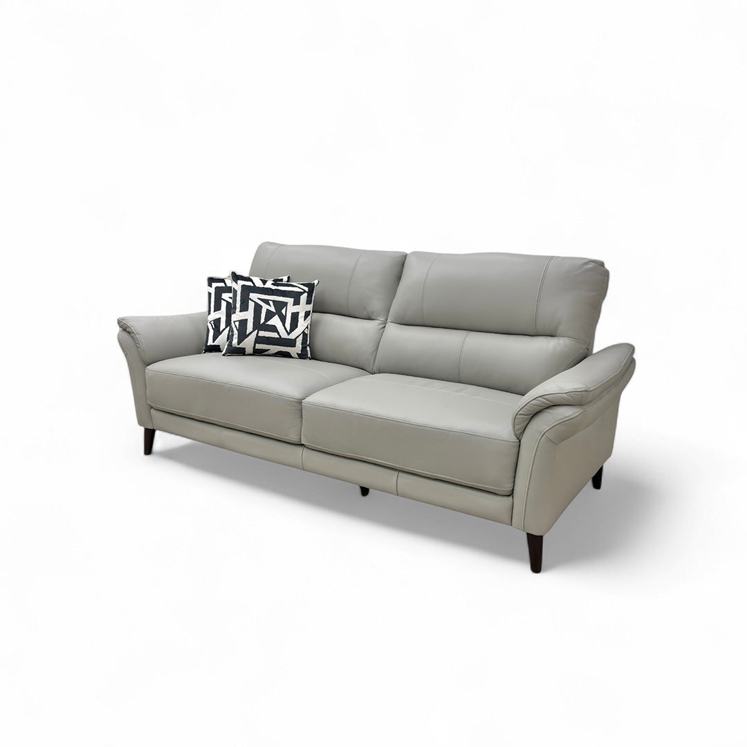 'Winner' Oslo Cat-40/27 Light Grey 3 Seater Leather Sofa