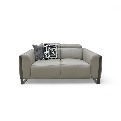 'Gisella' New Grey Cat-60/28 Leather 2 Seater Sofa