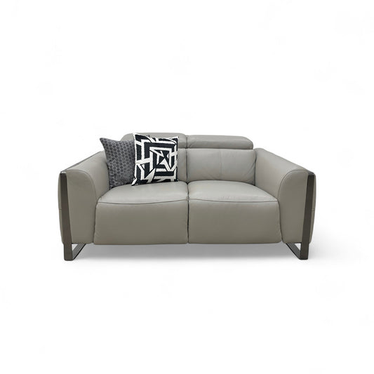 'Gisella' New Grey Cat-60/28 Leather 2 Seater Sofa