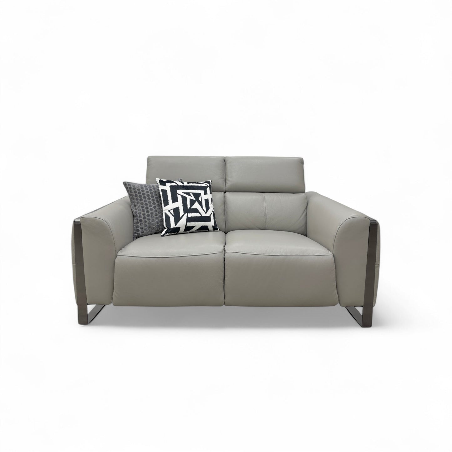 'Gisella' New Grey Cat-60/28 Leather 2 Seater Sofa