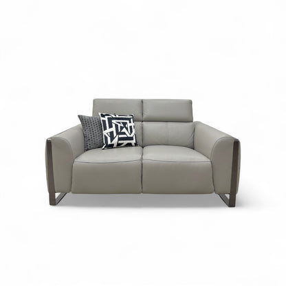 'Gisella' New Grey Cat-60/28 Leather 2 Seater Sofa