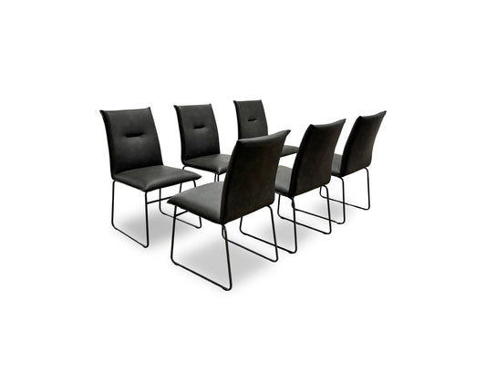 Connubia ‘Maya’ Set of 6 Black Metal Leg Dining Chairs