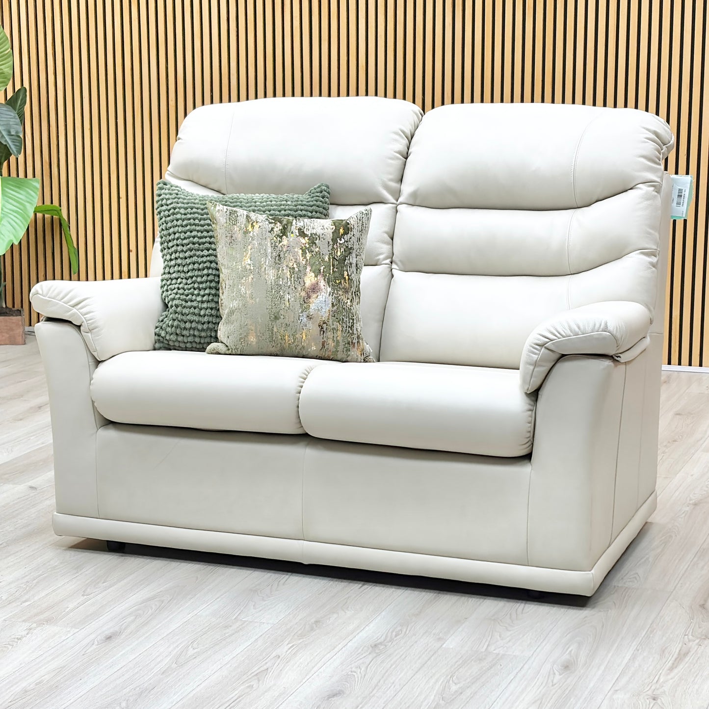 G Plan ‘Malvern’ P231 Capri Stone Grey Leather 2 Seater Sofa – view 3