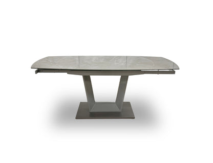 'Grigio' Marble-Effect Ceramic Top Swivel Extending Dining Table