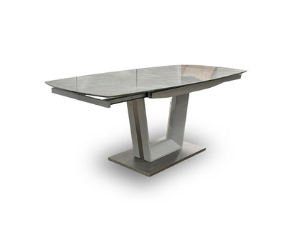 'Grigio' Marble-Effect Ceramic Top Swivel Extending Dining Table