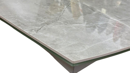 'Grigio' Marble-Effect Ceramic Top Swivel Extending Dining Table