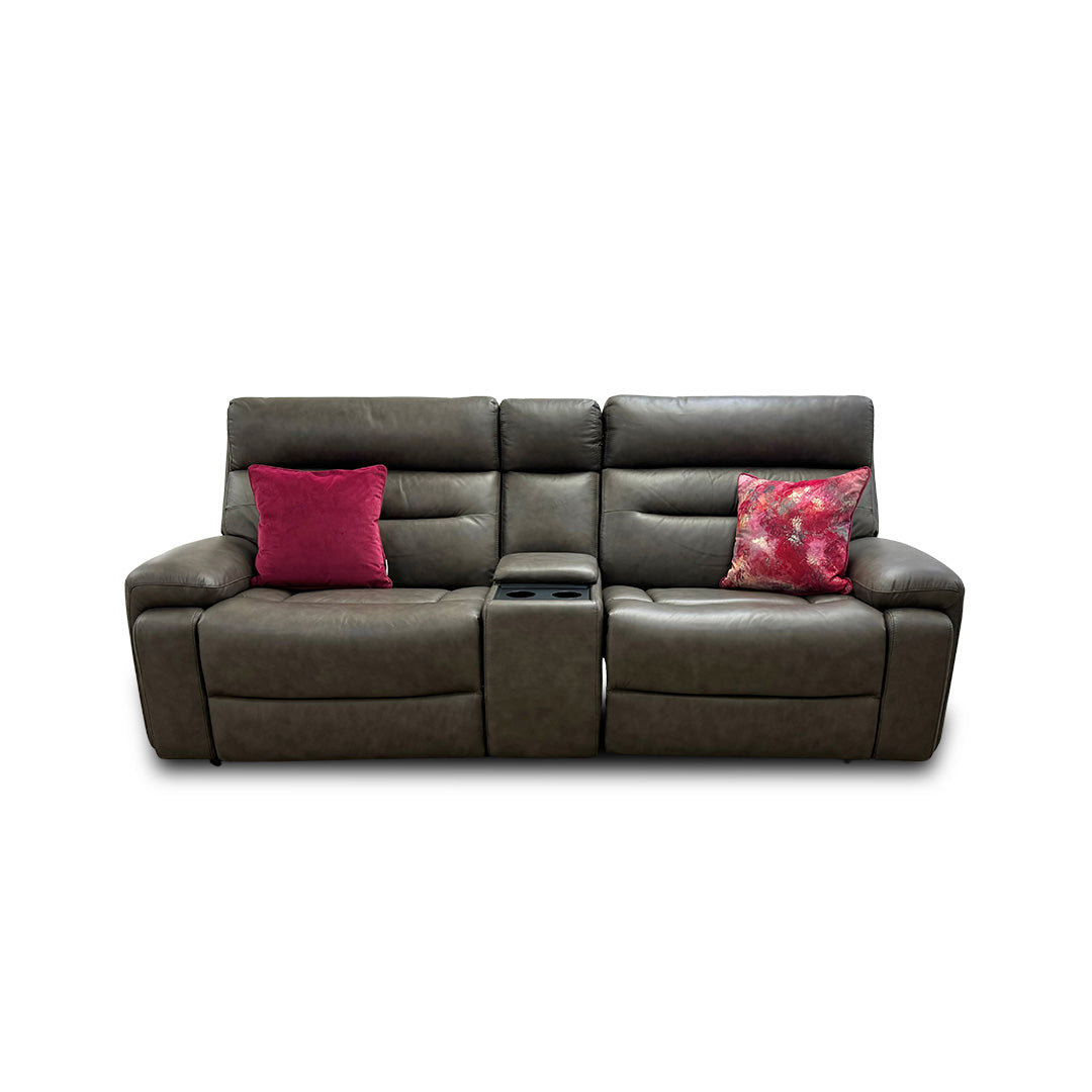 ‘Cinemax’ Piompo Lx-6404 Grey Media Leather Power Recliner Chair with Power Headrest