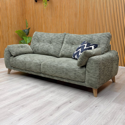 ‘Malmo’ Fab-Mga-R11 Olive Green Fabric 3 Seater Sofa