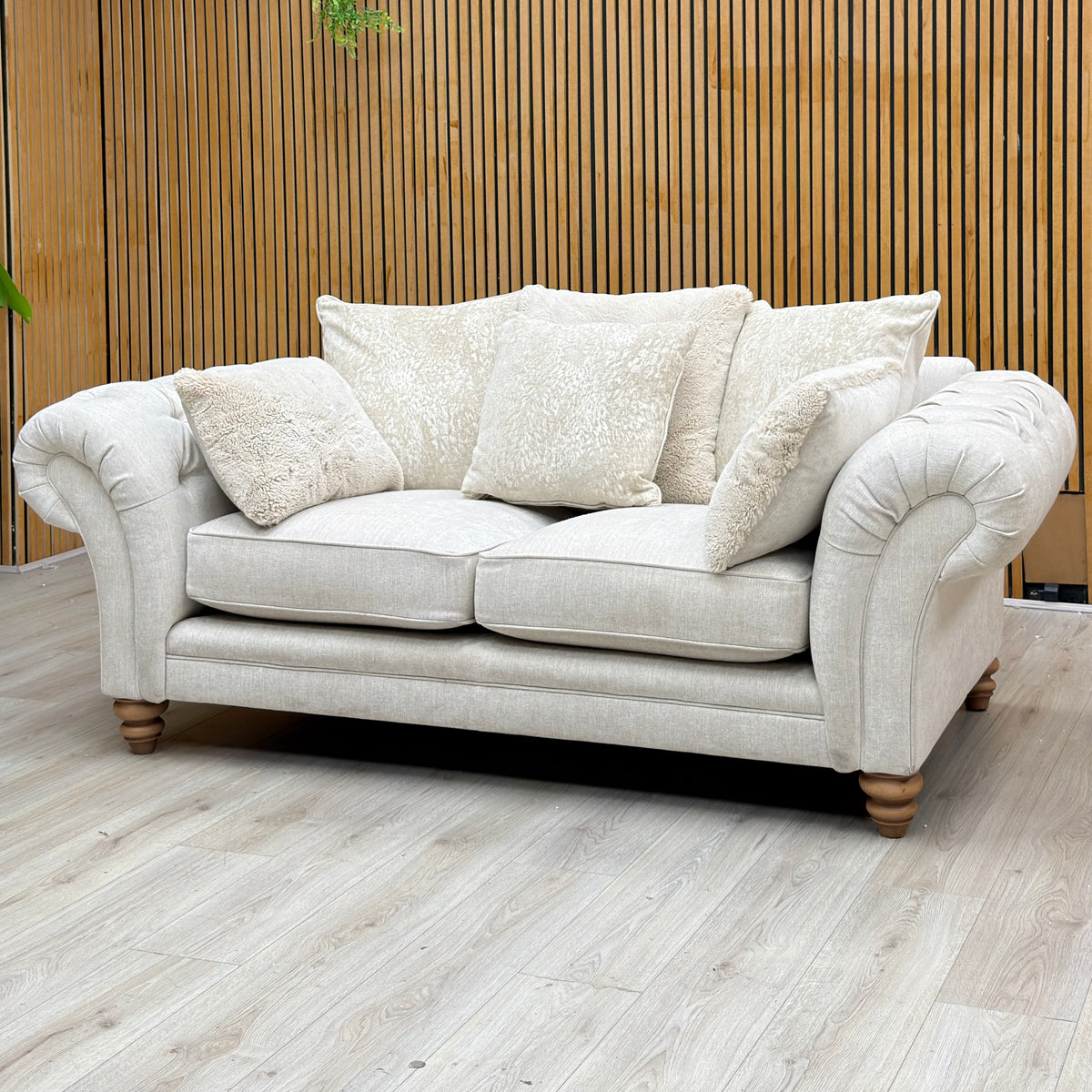Ideal Home ‘Cotswold’ Darwin Ivory Wo Ft Fabric 2 Seater Scatter Back Sofa
